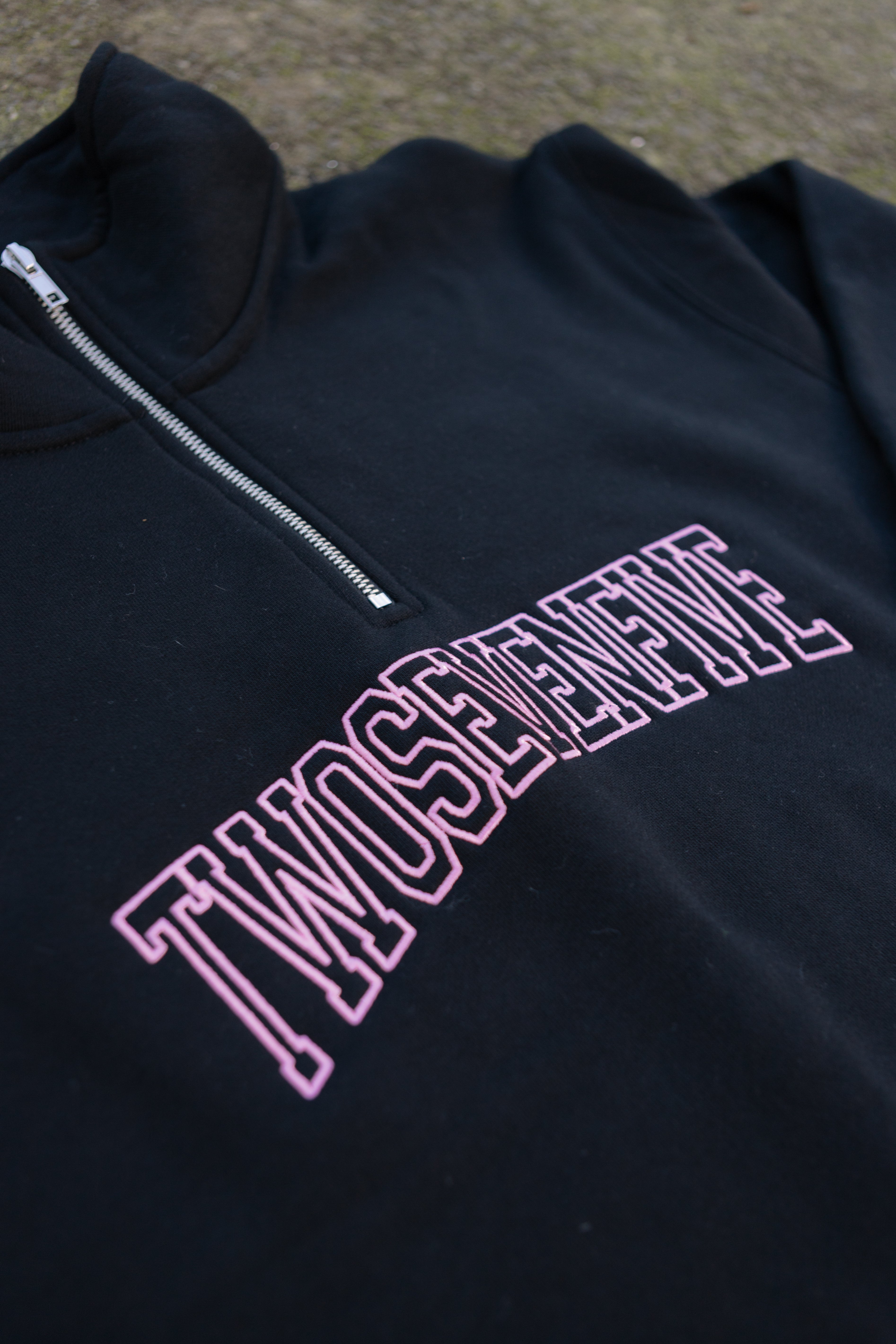 NEW!! Black/Pink Quater Zip