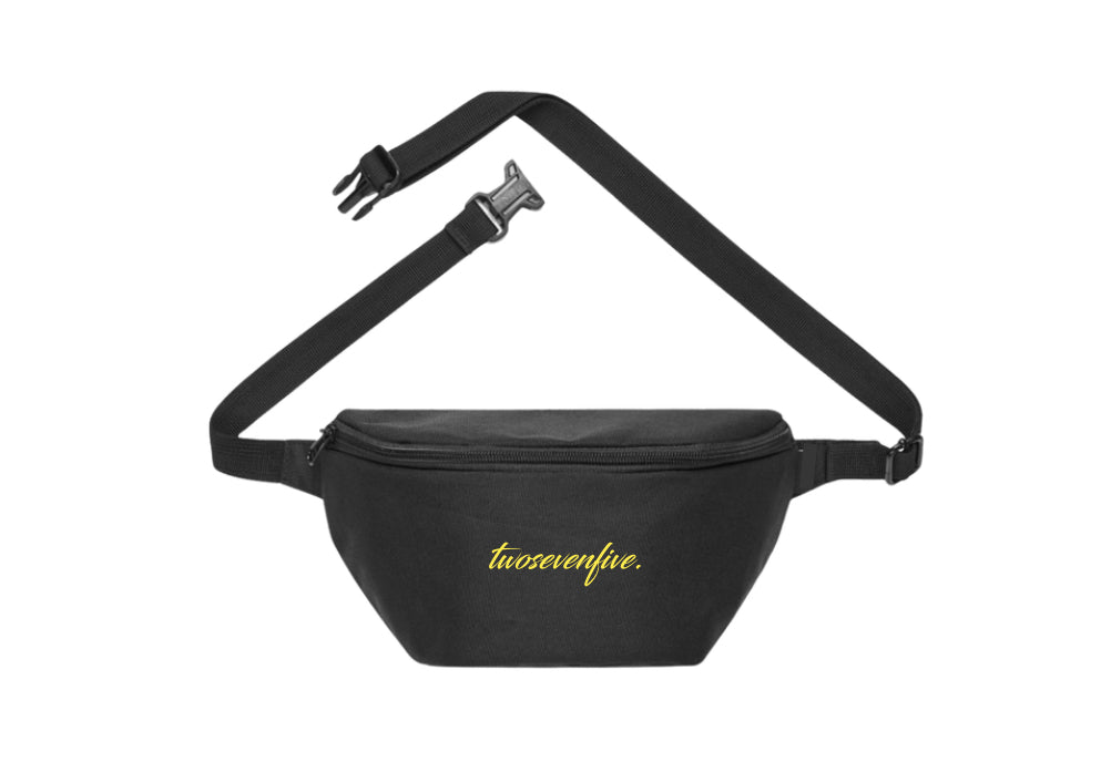 Black/Yellow Script Bum Bag