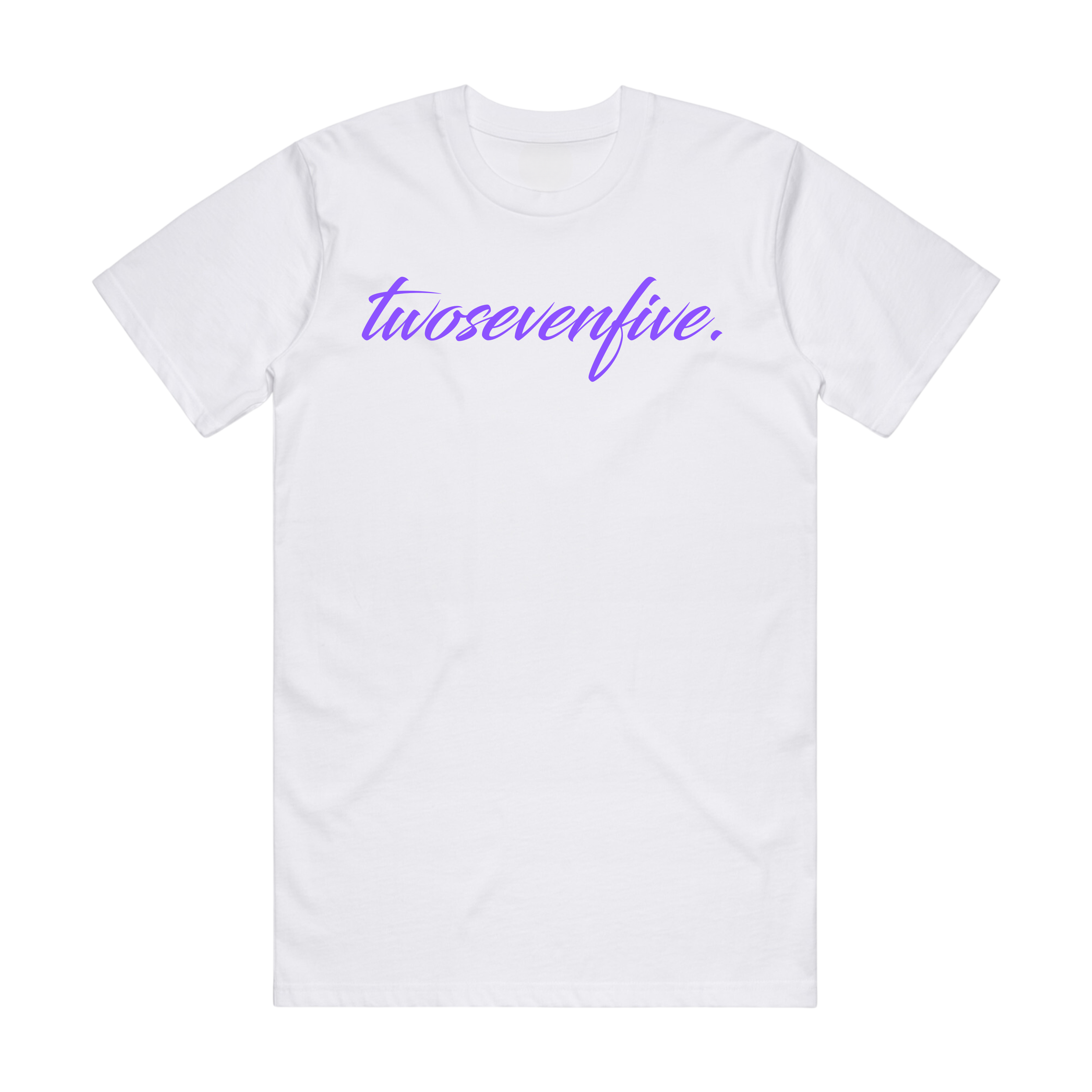 White/Purple Script Logo Tee