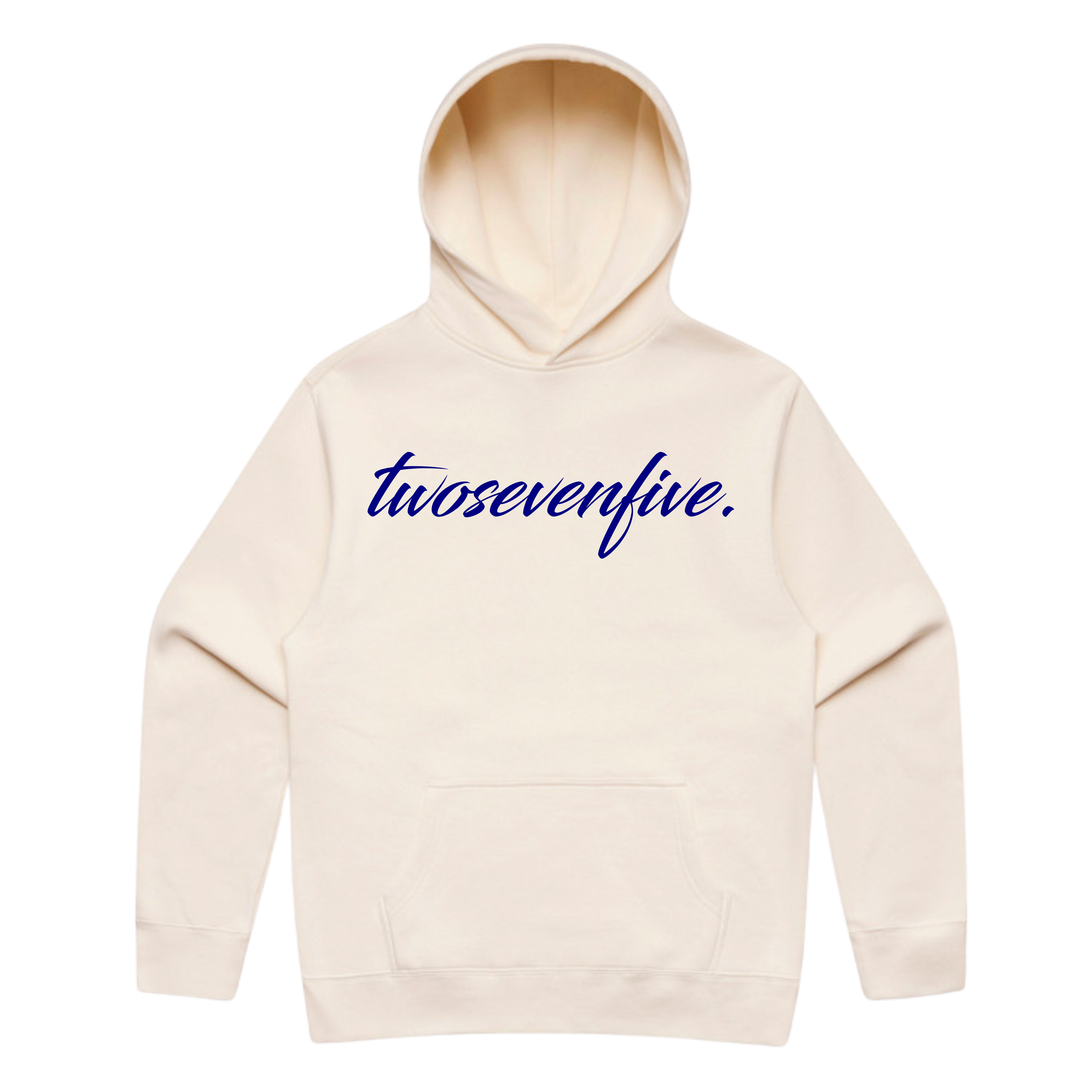 Off White/Navy Script Logo Hoodie