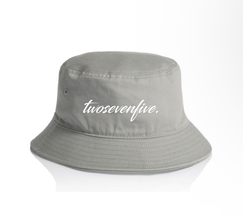 Storm Grey Script Logo Bucket Hat