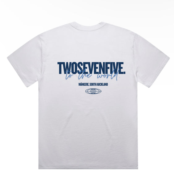 NEW!! White/Blue Box Tee