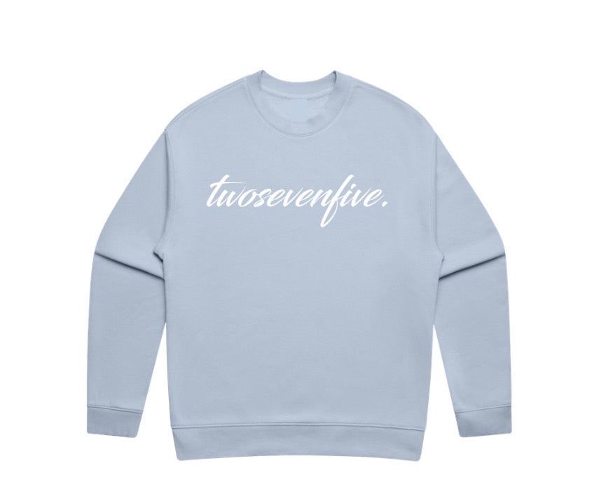 NEW!! Powder Blue Script Crewneck