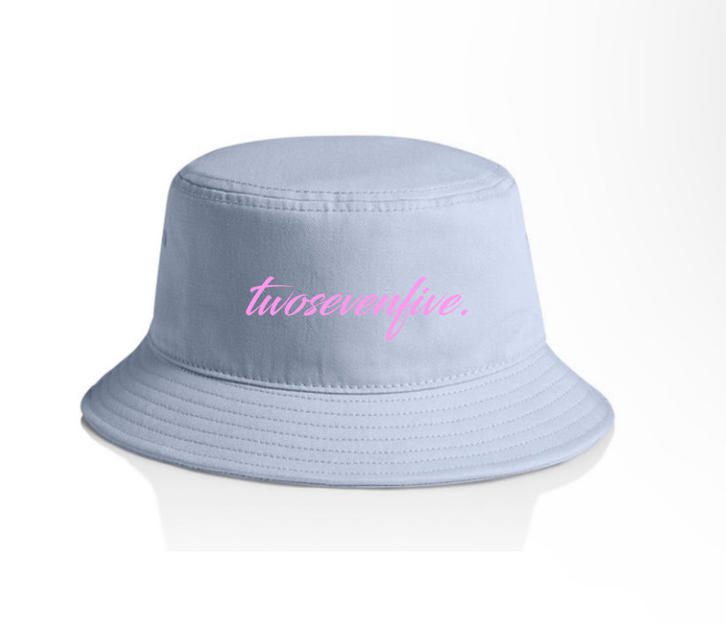 Powder Blue Script Logo Bucket Hat