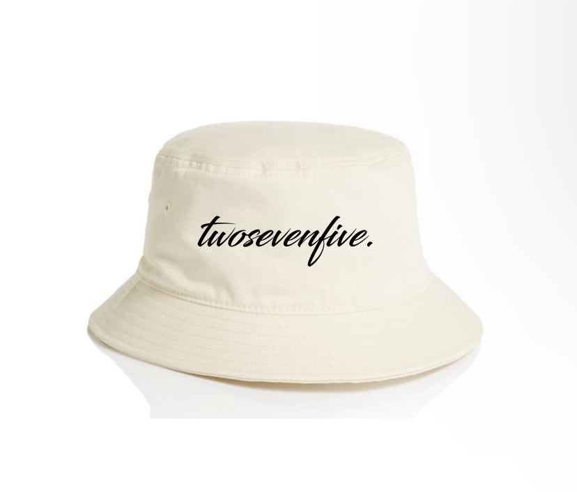 Ecru Script Logo Bucket Hat