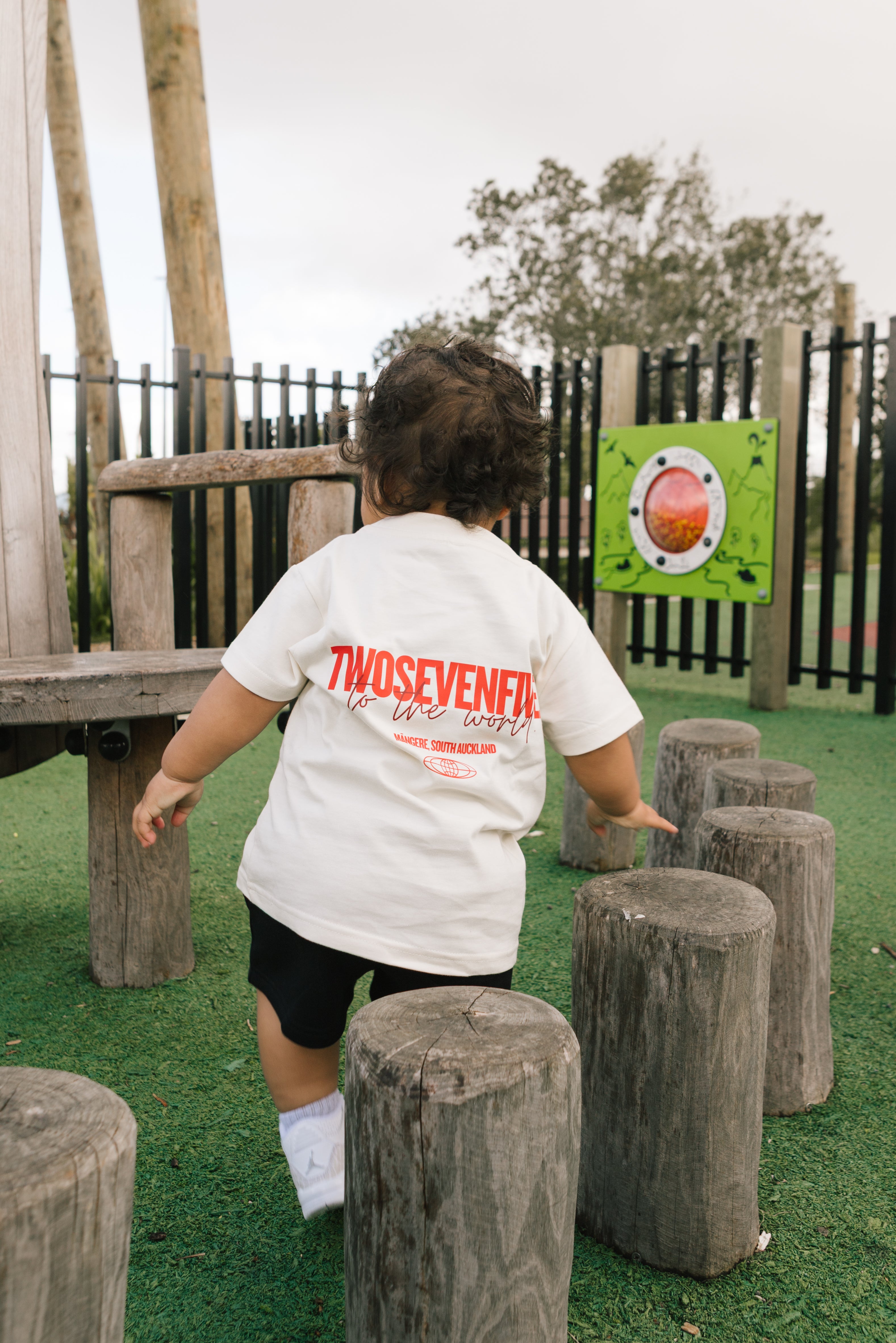 NEW!! Kids/Youth Ecru/Peach Tee