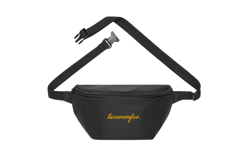 Black/Orange Script Bum Bag
