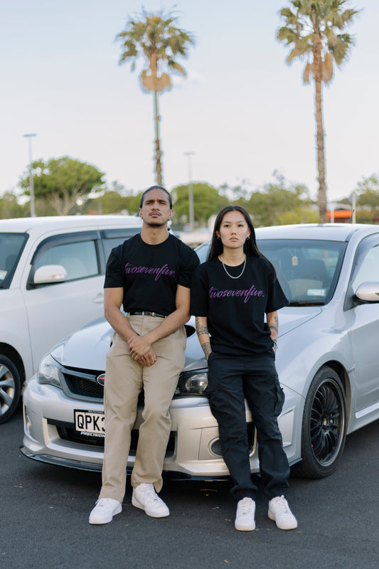 NEW!! Black/Purple Script Tee