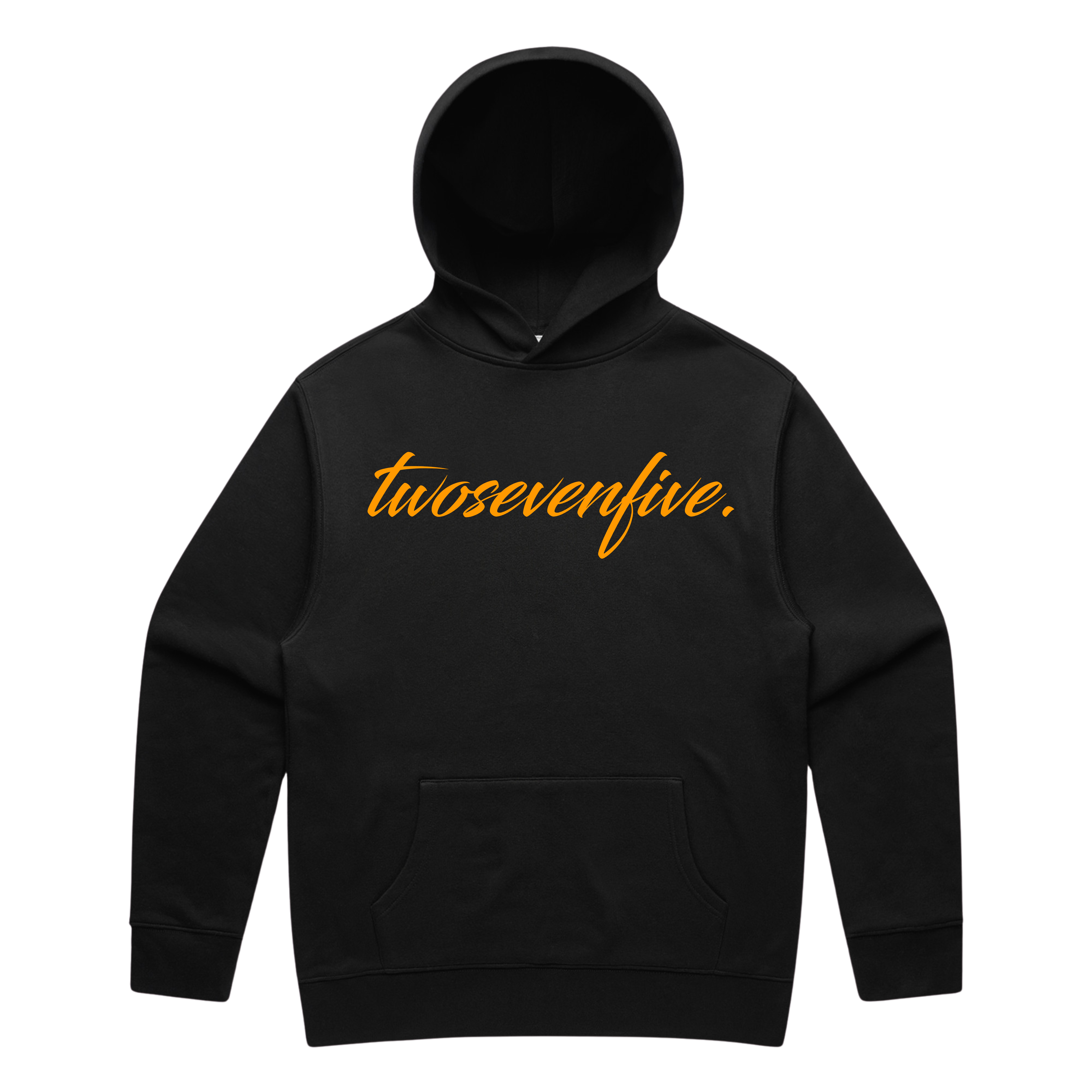 Black/Orange Script Logo Hoodie