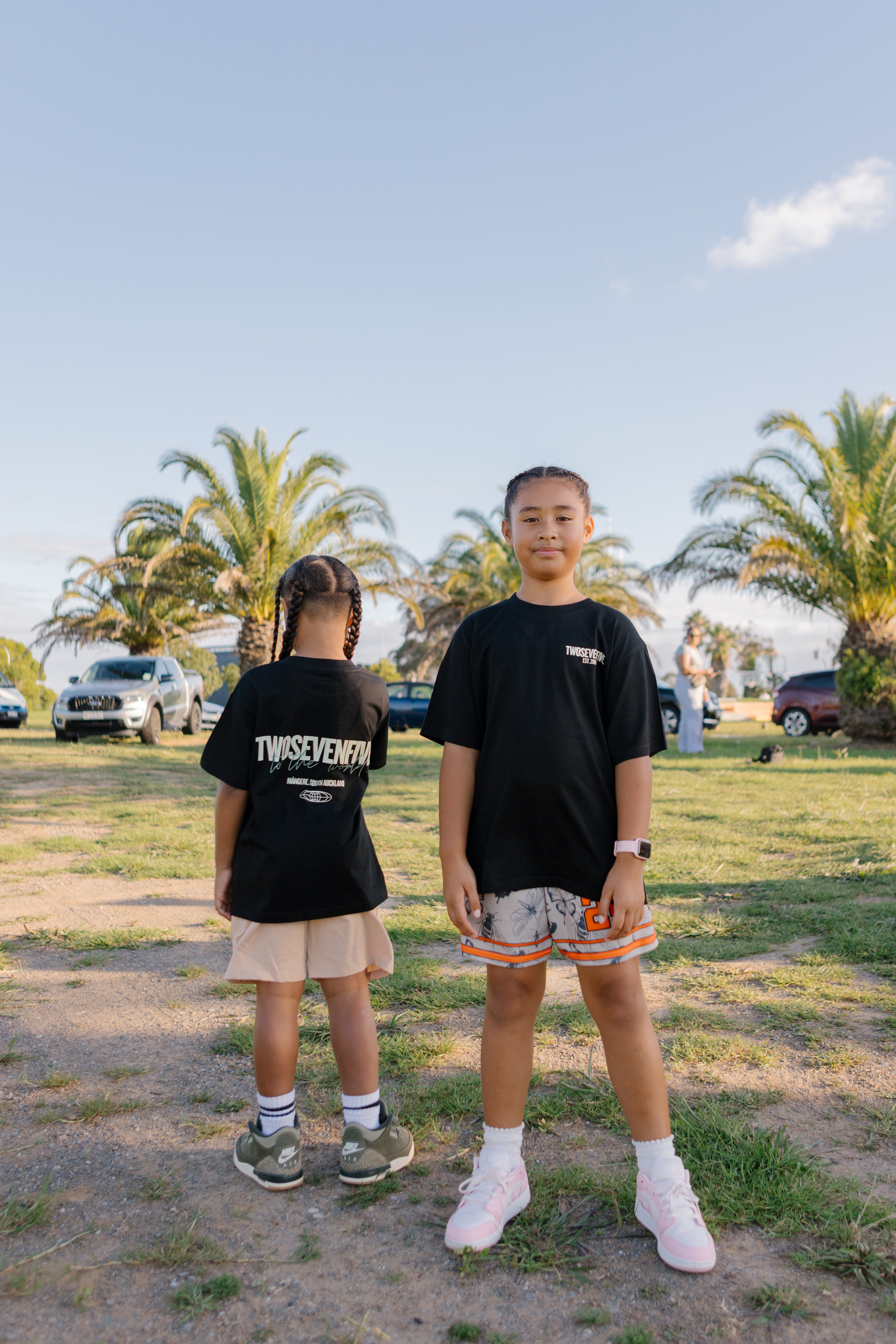 Kids/Youth Black/Mint Green Box Tee