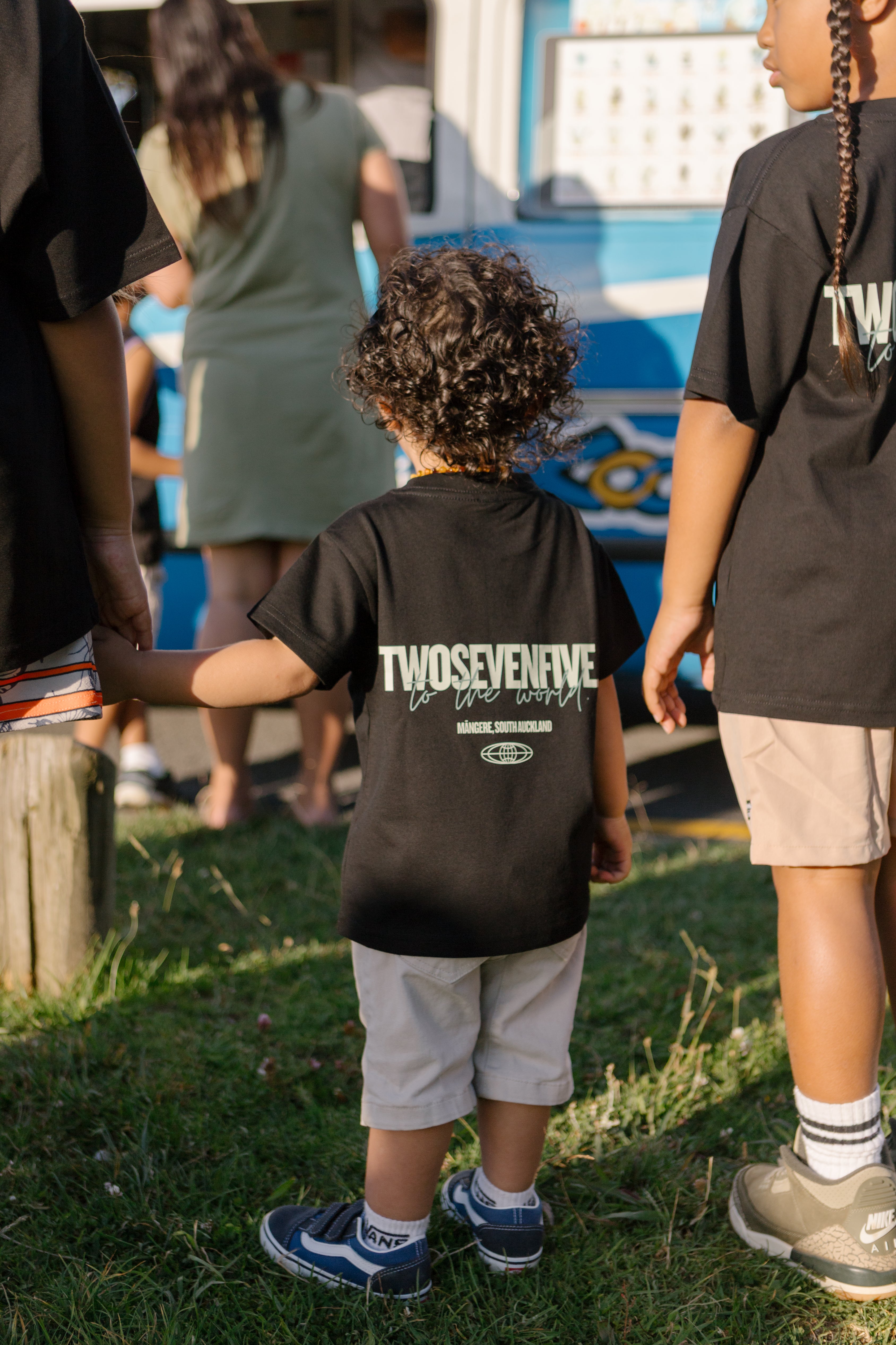 Kids/Youth Black/Mint Green Box Tee