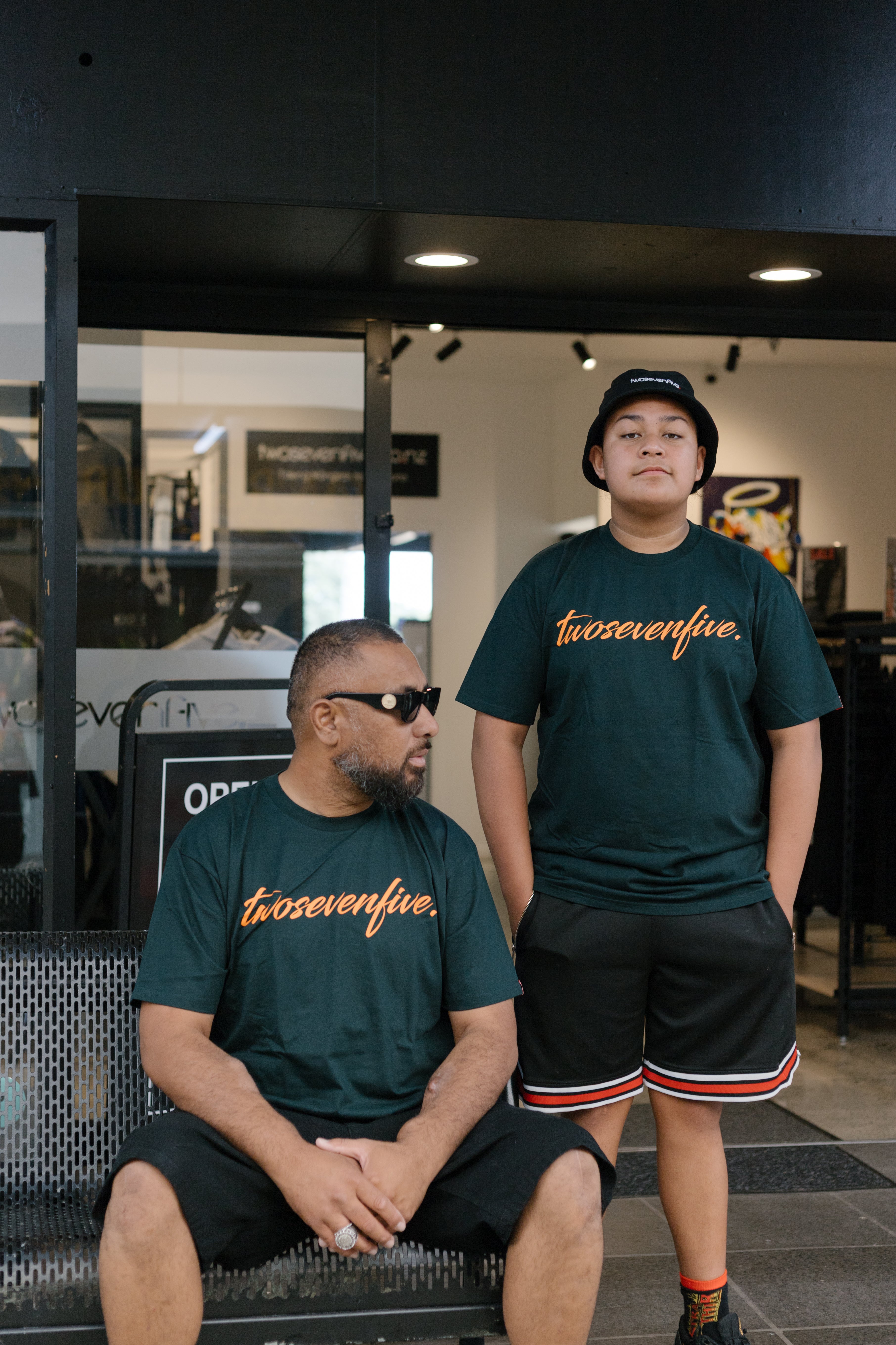 Pine Green/Orange Script Logo T-Shirt