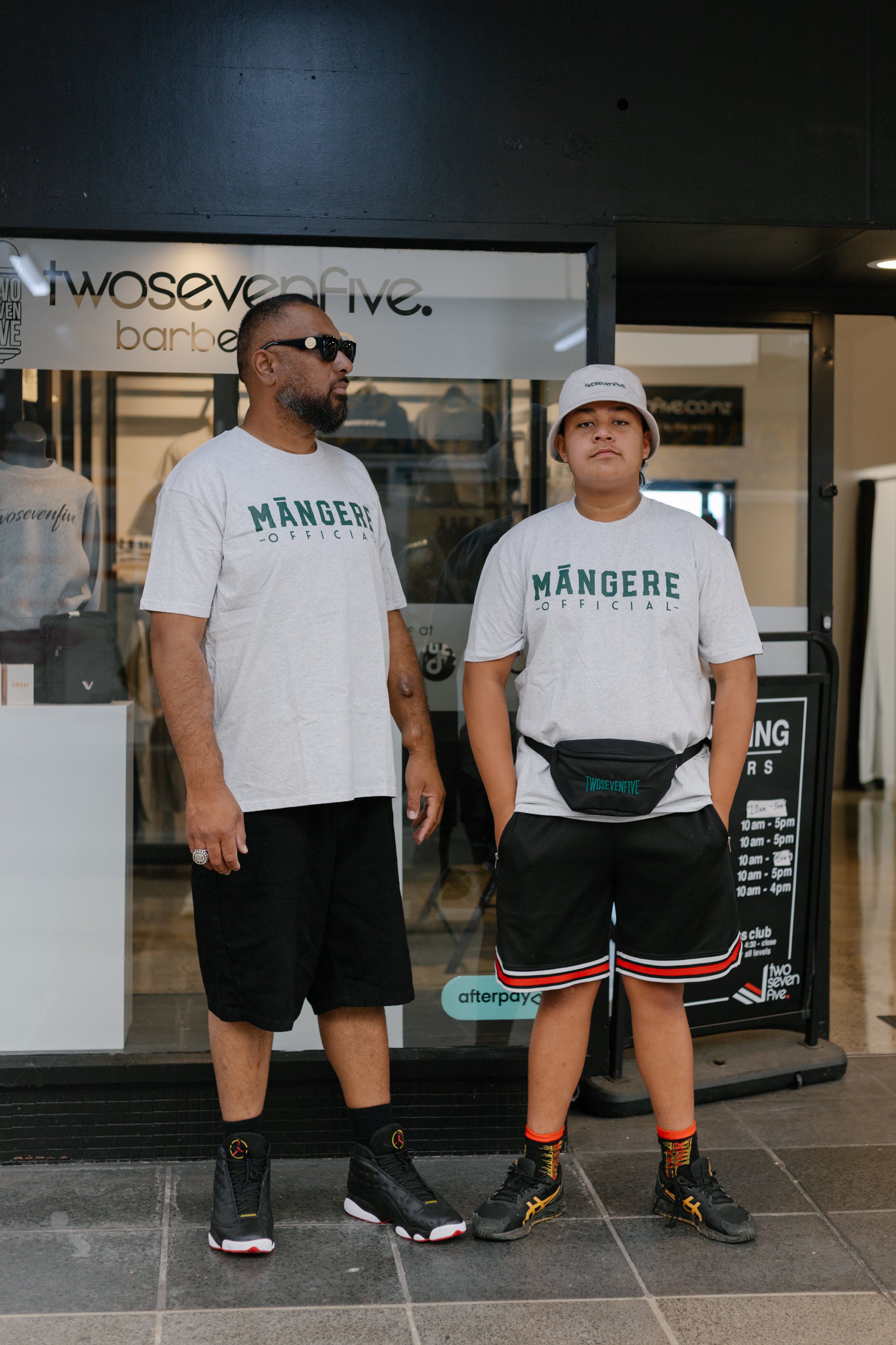 NEW!! White Marle/Pine Green Māngere Official T-Shirt