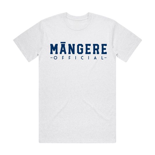 White Marle/Navy Māngere  Official T-Shirt