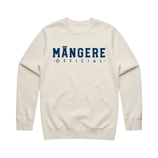 NEW!! Māngere Official Off White/Navy Crewneck