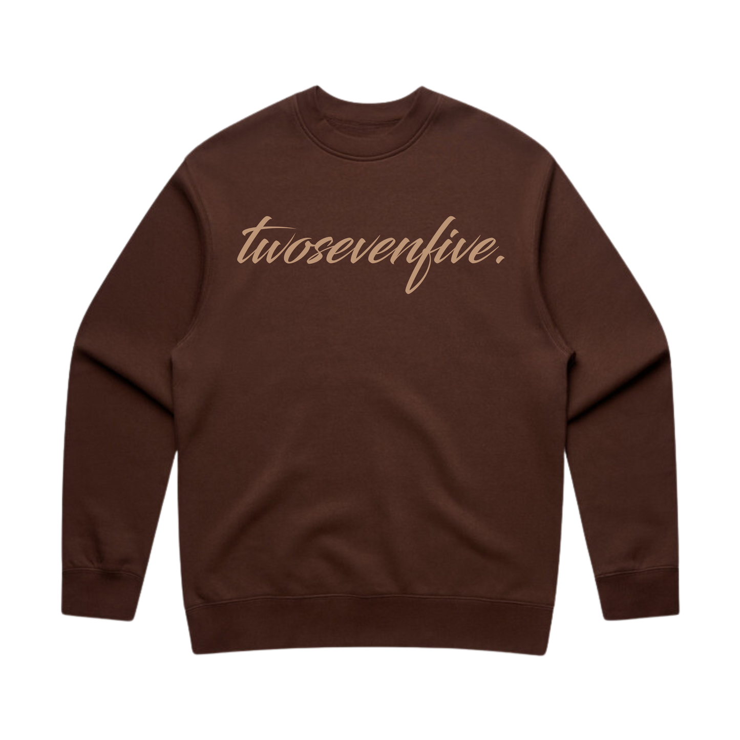 NEW!! Chestnut/Chocolate Script Logo Crewneck