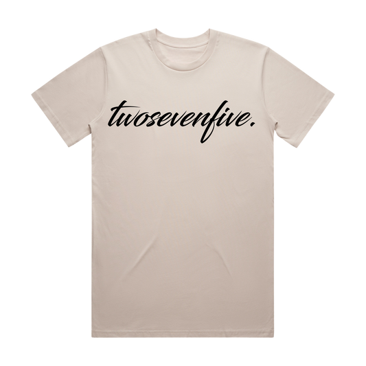 Bone/Black Script Logo T-Shirt